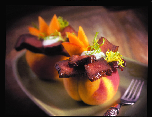 Sirloin peach salad