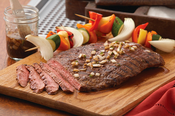 Beer marinated flank steak