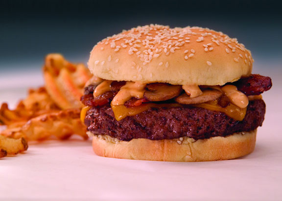 Mushroom Cheddar Bacon Burger