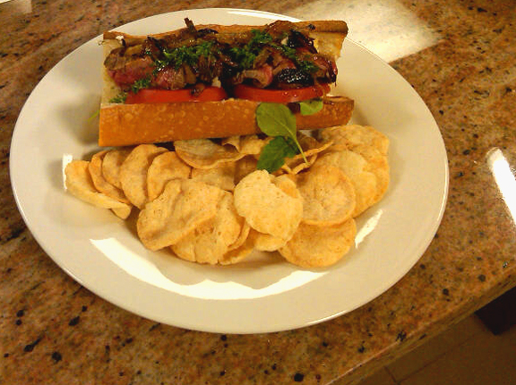 Chef Keoni Chang's easy flank steak sandwich