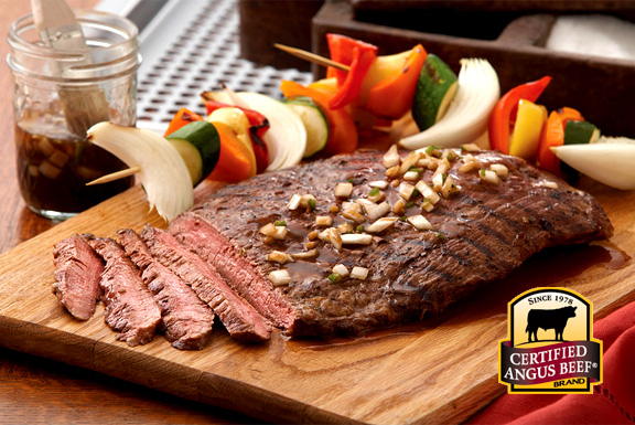 Beer-marinated flank steak