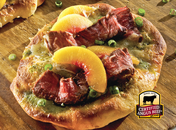 Beef & Peach Pizza