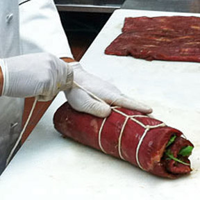 How to tie a flank steak roulade