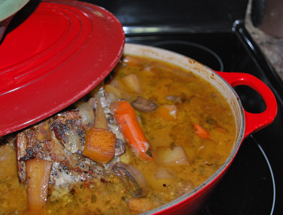 Braising a pot roast