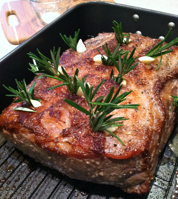 Garlic and rosemary prep roast