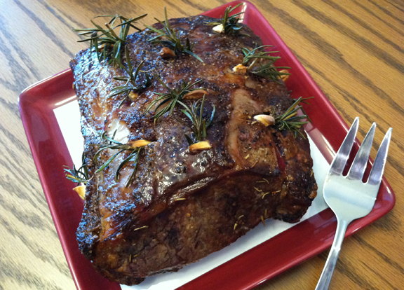 Garlic and rosemary roast from the oven