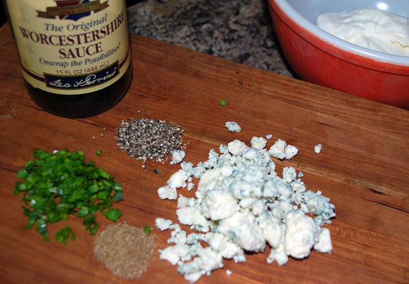 ingredients with blue cheese