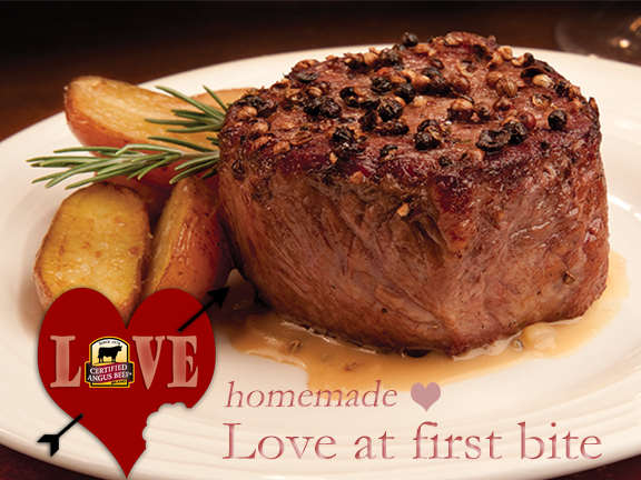 Steak Au Poivre - Love At First bite for your Valentine!