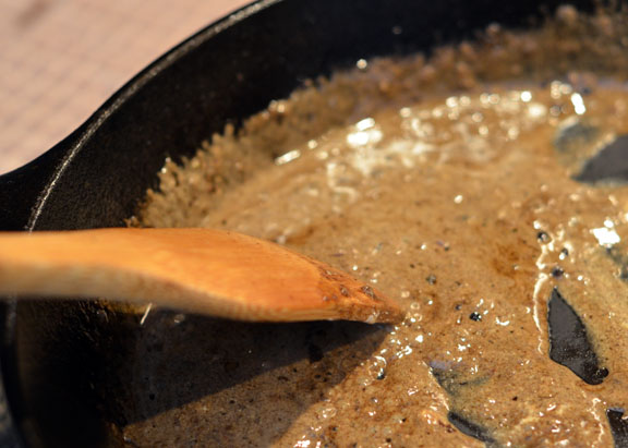 Mustard shallot sauce for Steak Au Poivre