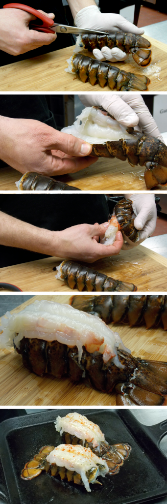 Steps for preparing lobster tail