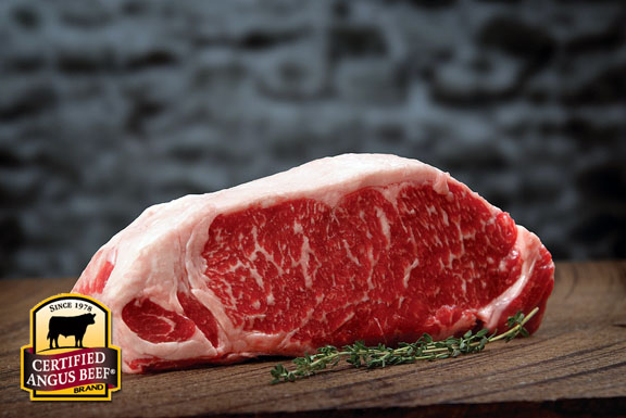 Prime Strip Steak with premium marbling