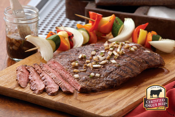 Beer-marinated flank steak