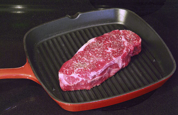 Pan searing steaks