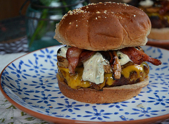 Best Burger Ever: Mushroom Cheddar Bacon Burger