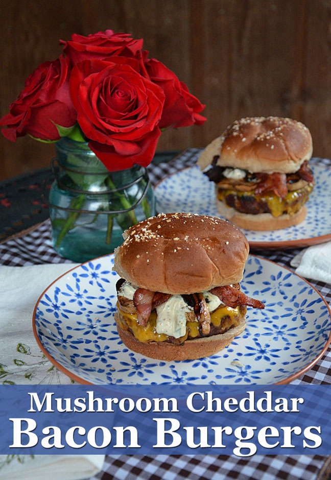 Mushroom Cheddar Bacon Burgers