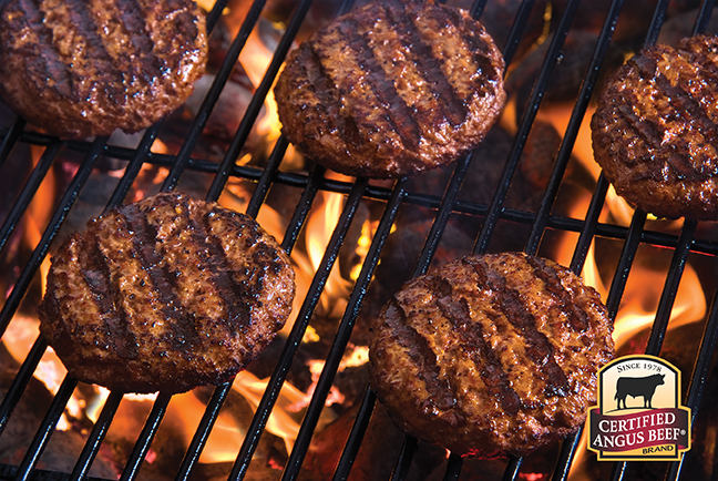 Burgers on the grill.