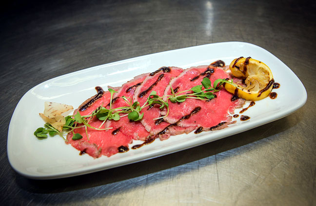 Chef Zac’s recipe for Sirloin Carpaccio with Fig Reduction