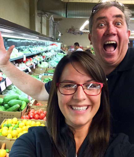 Chefs Tony Biggs and Ashley Pado, shopping at Cleveland's West Side Market.