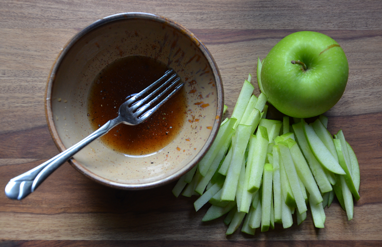 Matchstick apples for cider slaw