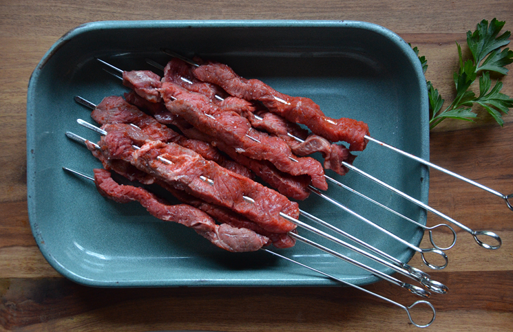 Spicy Steak Satays with Pumpkin Aioli