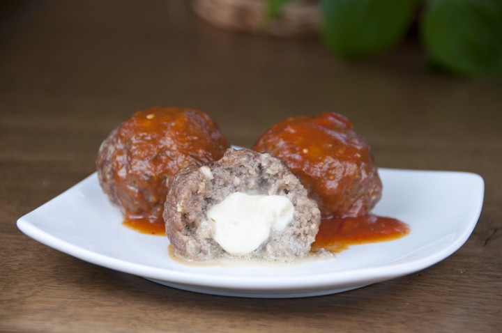 Mozzarella Stuffed Italian Meatballs