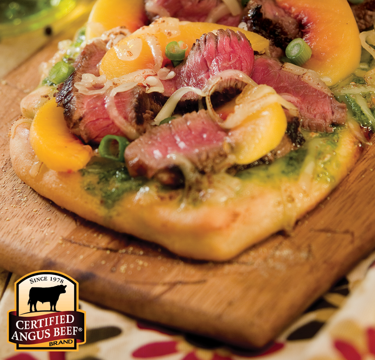 Grilled Sirloin Peach Pizza