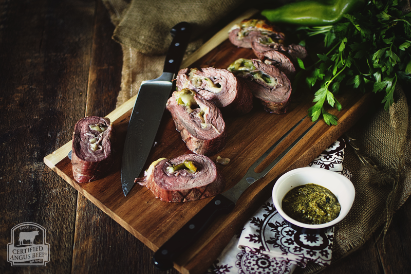 Hatch Chile Flank Steak Pinwheels