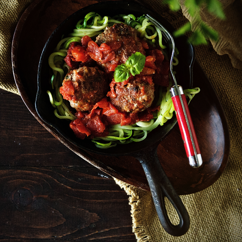 Meatballs with Zucchini noodles