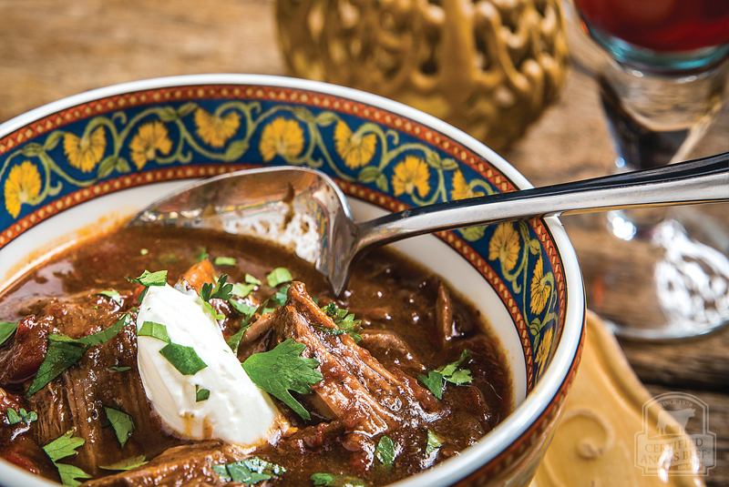 Braised Slow Cooker Chuck Roast with Roasted Red Pepper Sauce