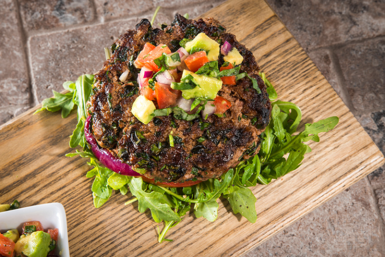 Fresh Herb Burger with Avocado Salsa