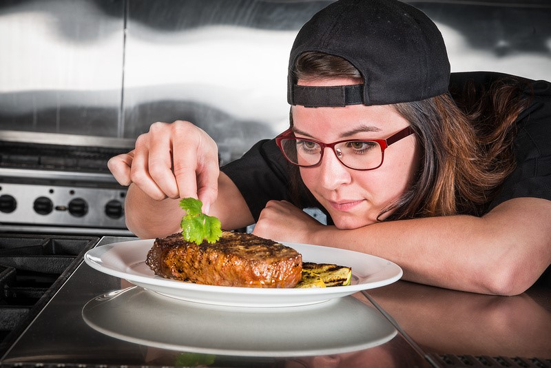 Chef Ashley Pado with Grilled Steaks with Korean Gochujang Butter